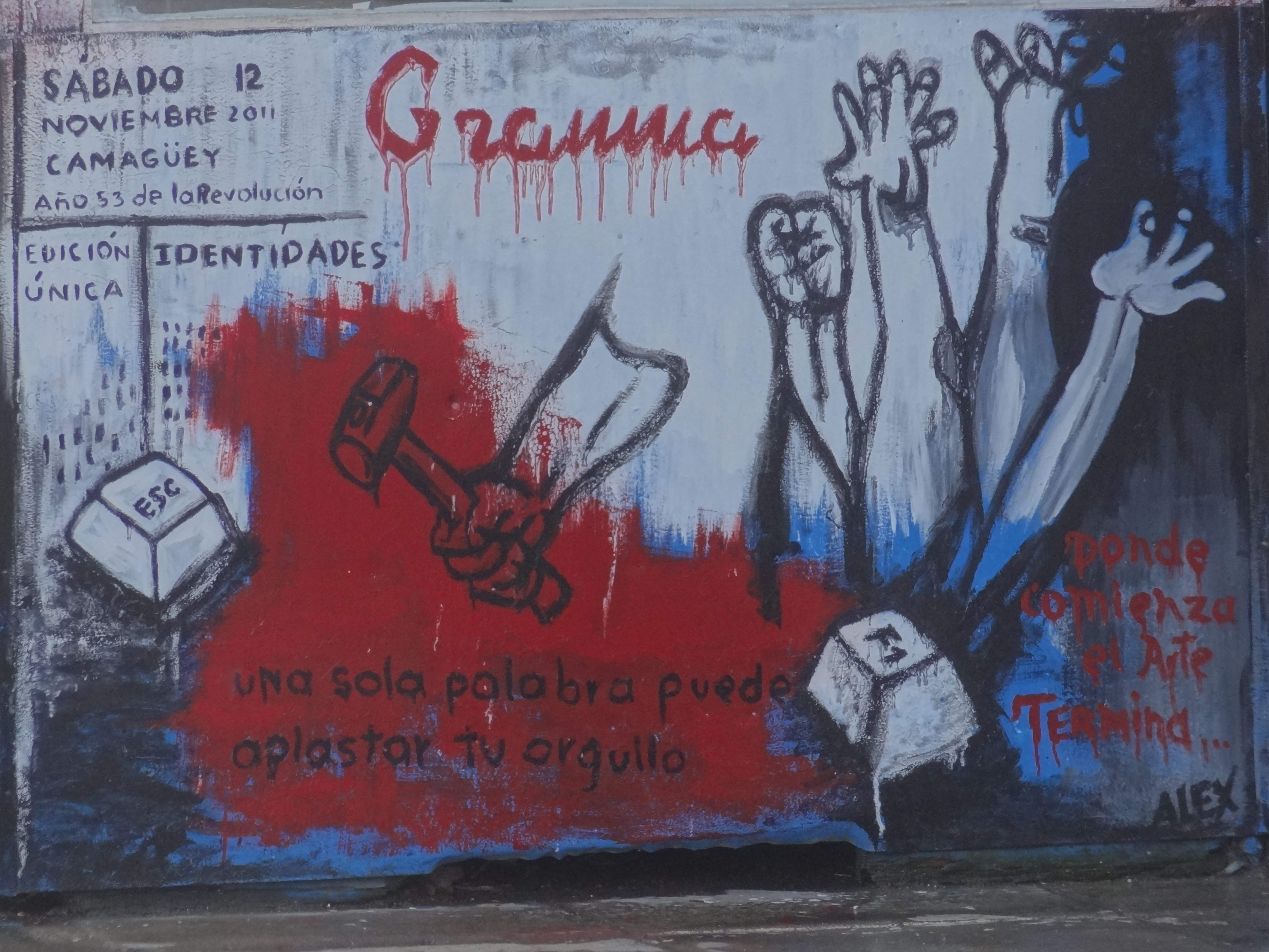 Cuba: Street art à Camaguey photo blog voyage tour du monde https://yoytourdumonde.fr