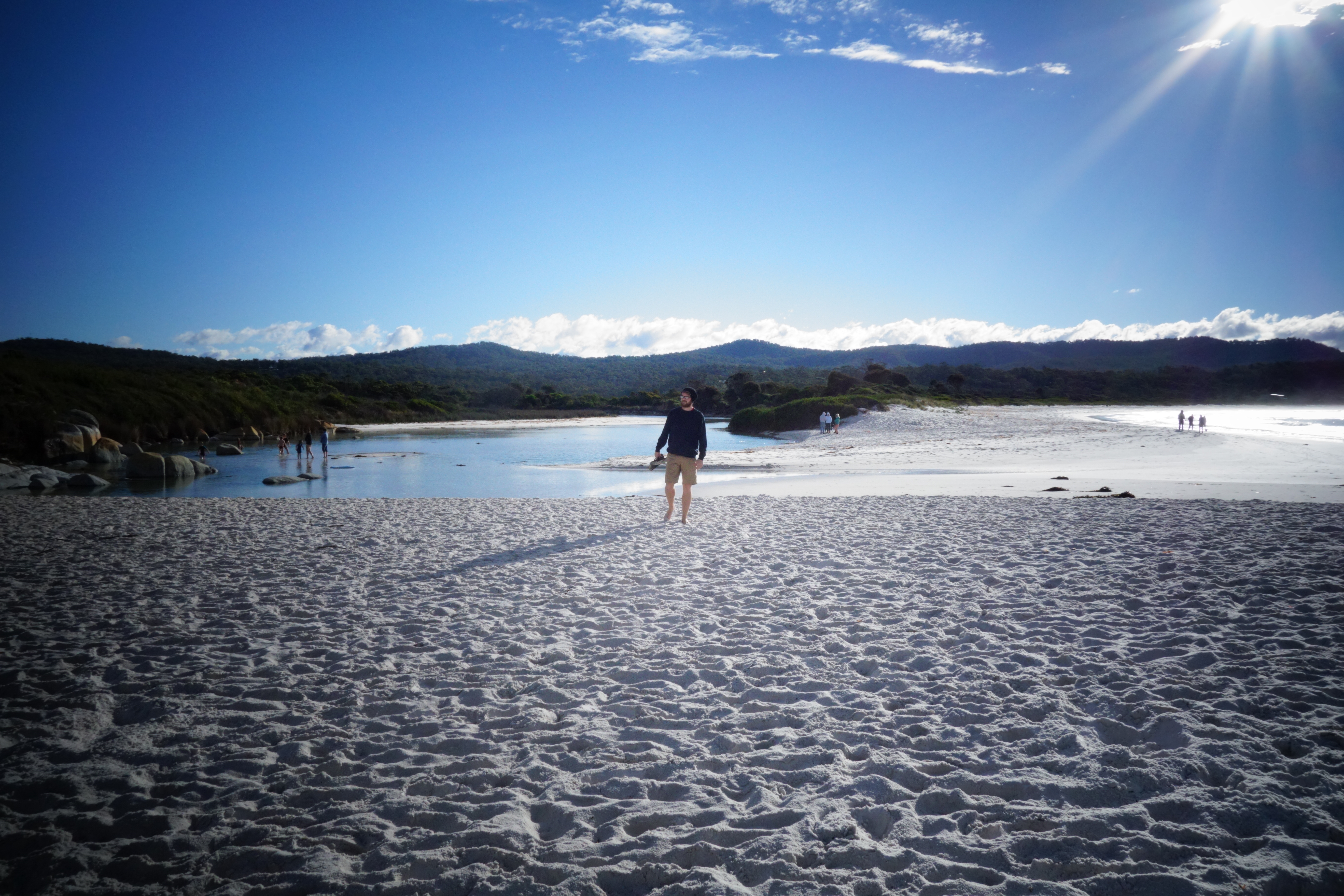 Australie- Tasmanie: A gauche la rivière, a droite la mer!
