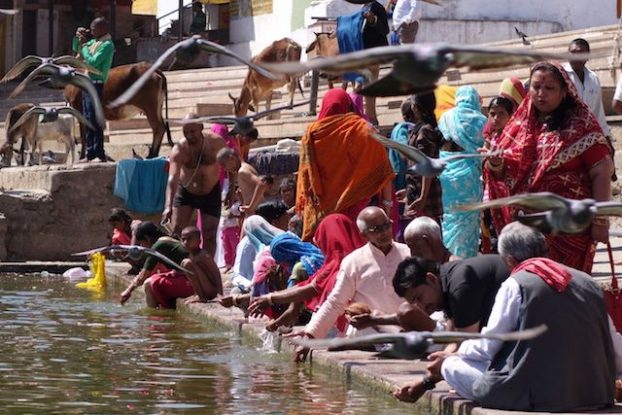 Pushkar est une ville sainte en inde du nord ou des millions d'hindouistes viennent se baigner dans le lac sacre de pushkar photo blog voyage tour du monde https://yoytourdumonde.fr